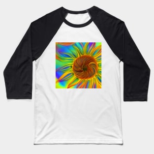 Spiral Sunflower Baseball T-Shirt